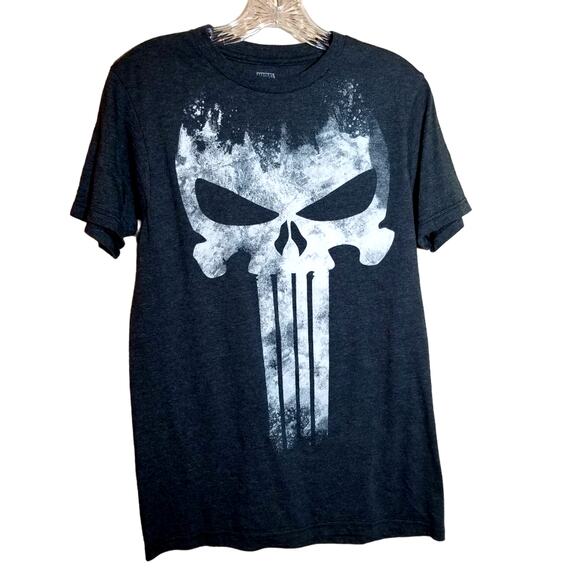 Marvel Movie Punisher Skull Graphic T-shirt Men's Sz S Black Tee Comic Superhero - Picture 1 of 3